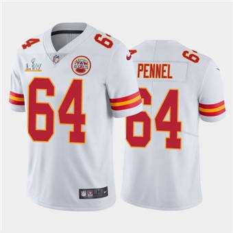 Super Bowl LV 2021 Men Kansas City Chiefs 64 Mike Pennel White Limited Jersey